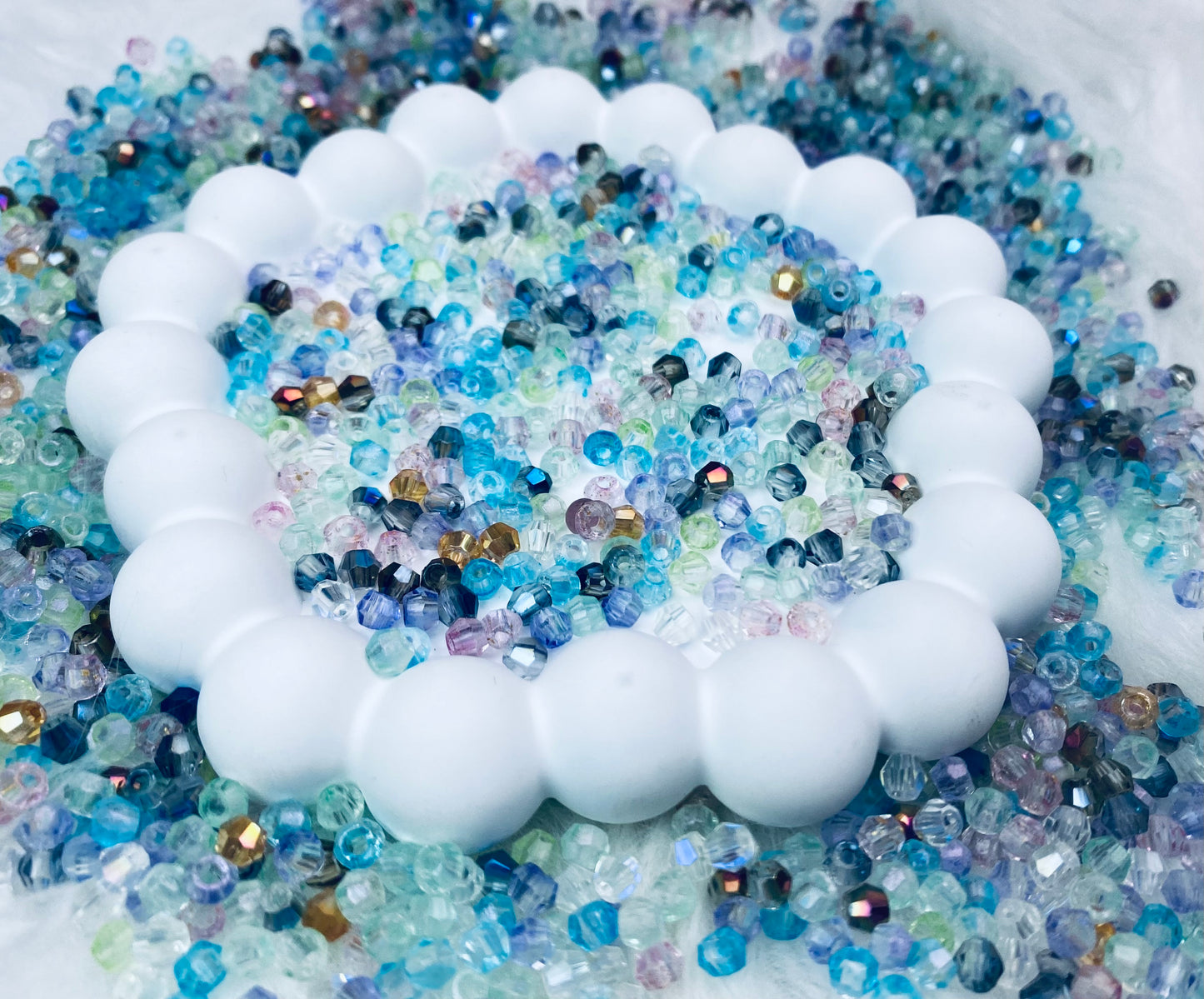 【A019】星屑ルーレット 高品質ガラスビーズ(4MM)