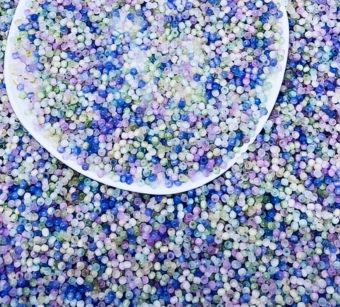 【A042】 蒼い妖精の涙 高品質ガラスキャツアイビーズ (4MM)