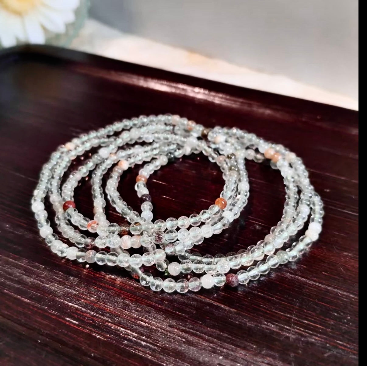 【C023】ファントムクオーツブレスレット（3MM、３周)