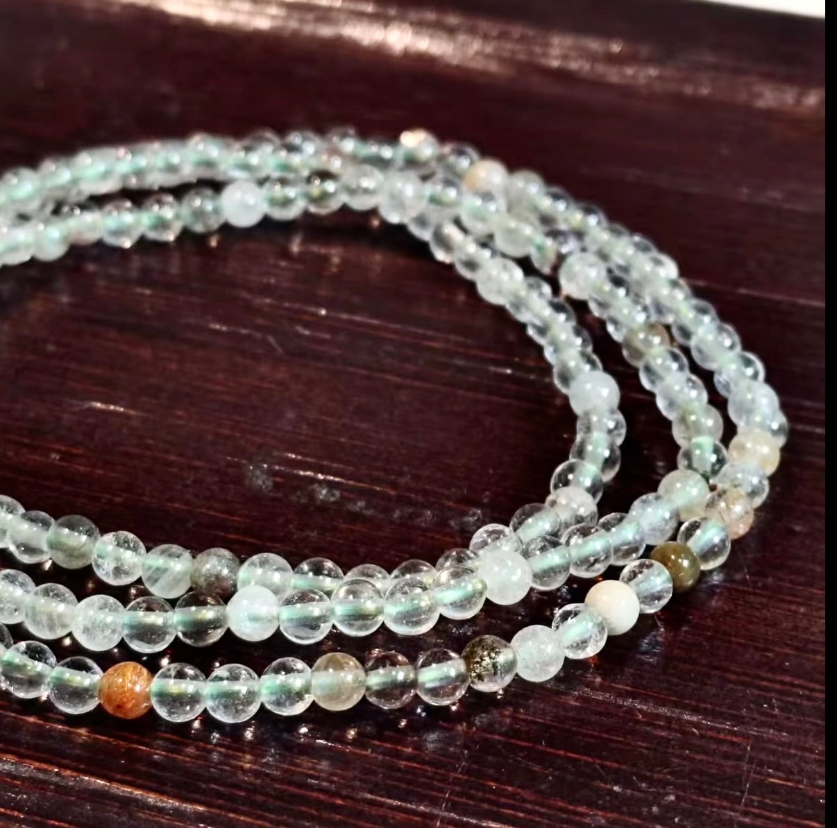 【C023】ファントムクオーツブレスレット（3MM、３周)