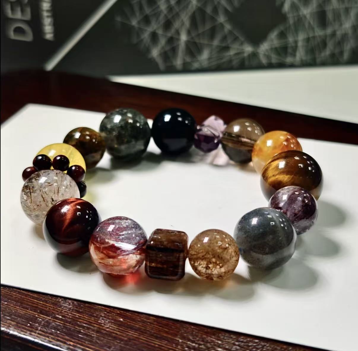 【C037】七宝クリスタル ブレスレット(約11～16MM)