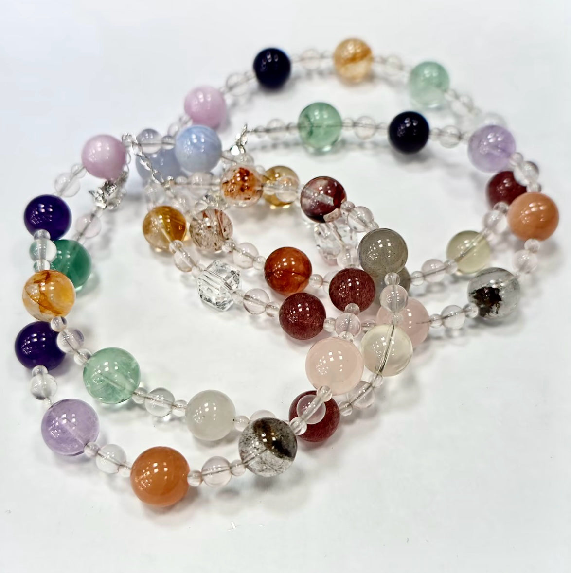 【C047】七宝クリスタルネックレス(2～10MM)