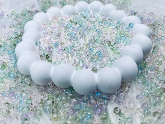【A014】  幻彩珠玉の雫　高品質ガラスビーズ (4MM)