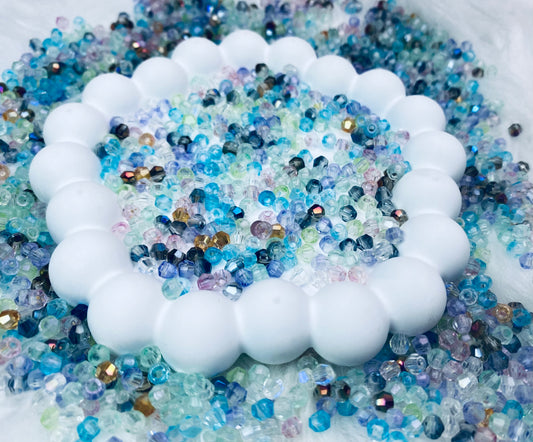 【A019】星屑ルーレット　高品質ガラスビーズ（4MM)