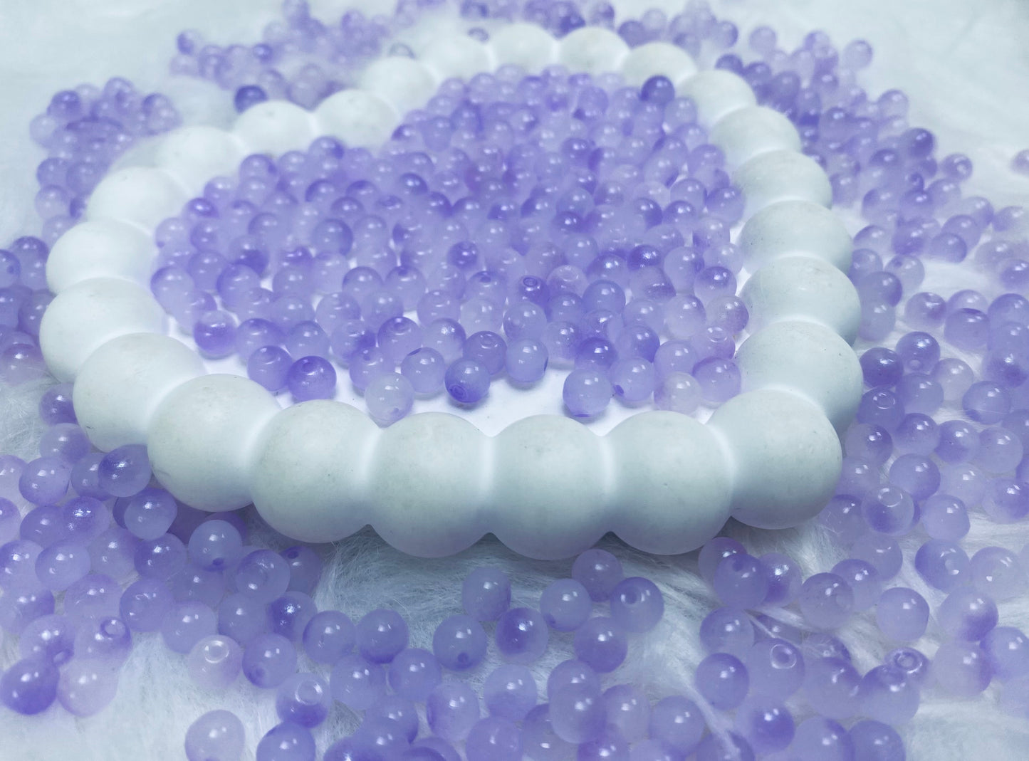【A031】紫陽花の雫　高品質ガラスビーズ（6MM）